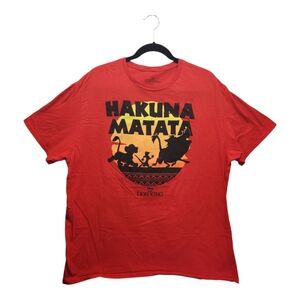 Disney Lion King "Hakuna Matata" Men’s Red S/S T-Shirt Size XXLarge